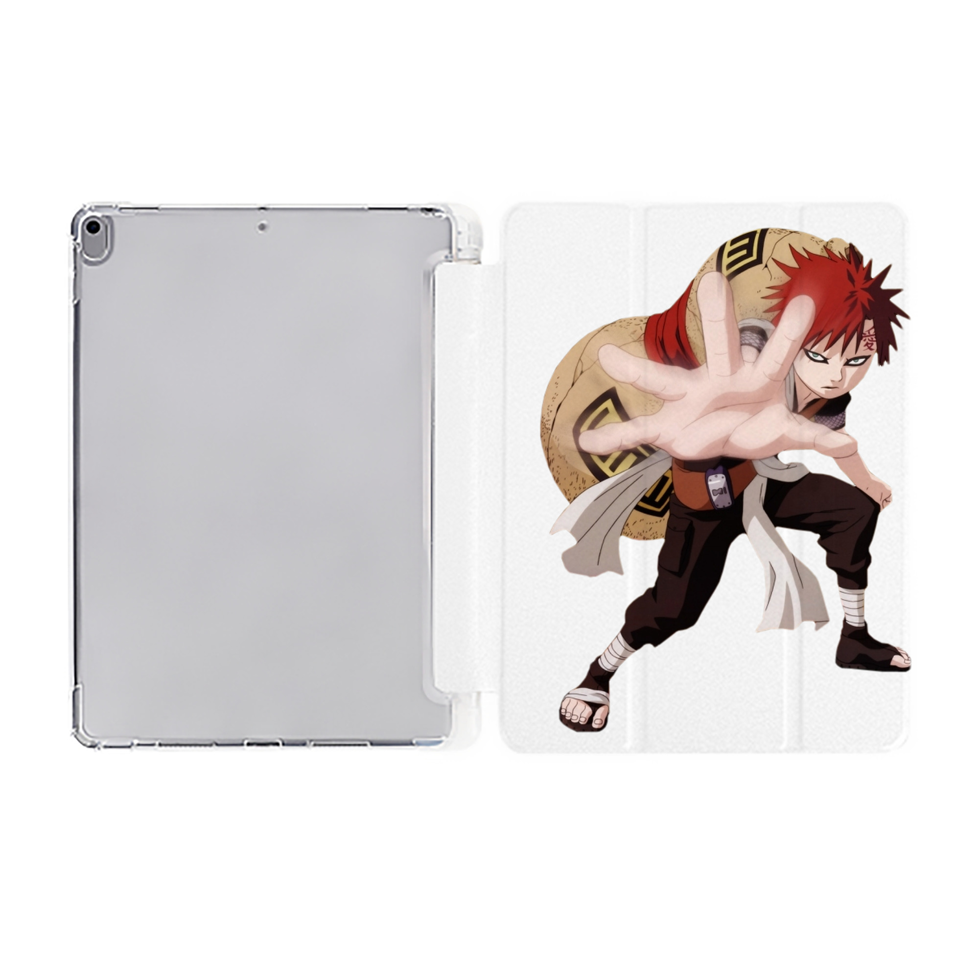 （画像用） NARUTO -ナルト- ガアラ Gaara IPad ケース ペン収納付き 三つ折りスタンド PUレザー×シリコン 対応機種9.5/10.5/10.9インチ